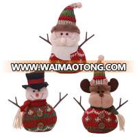 Christmas decoration branch hand linen figurines table  scene dress up children gifts