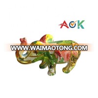 Popular resin Handcrafted ,Unique Style Gloden Rim  Elephant figurine