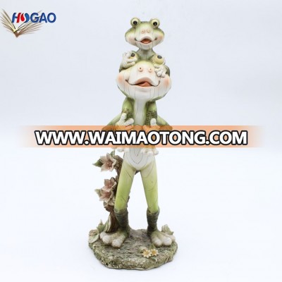 Hot Sale Handcrafted Polyresin Outdoor Animal Statue Funny Garden Frog Decoration