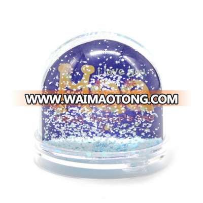 Custom made plastic water globe with photo insert snow globe photo frame