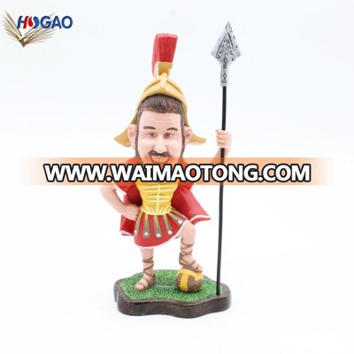 Wholesale handmade cheap resin knight figurine bobble head