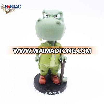 Hot sale resin hippo animal figurine bobble head for home decoration