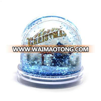 Custom Christmas Souvenir Snow Globe Picture Frame DIY Photo Insert Plastic Water Globe