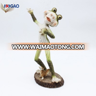 High quality designer handmade polyresin girl frog animal statues garden statues