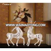 Modern couple sculpture casting silver resin deer statue for indoor and hotel decor