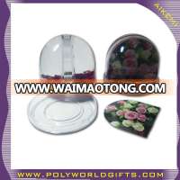 clear plastic acrylic snow globe photo insert with snow float,souvenir snow globe kit,promotional photo snow globes