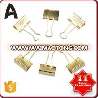 32mm Promotional custom OEM printing metal gold binder clips custom paper clip